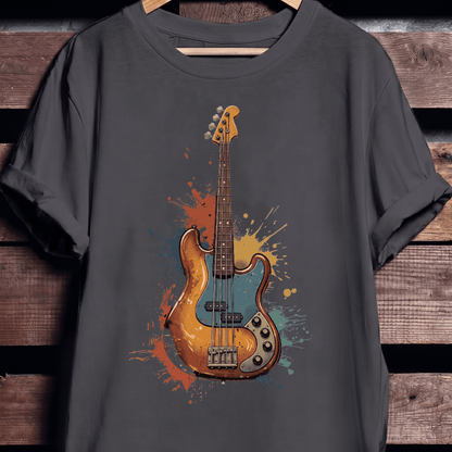 Colorful Splash Bass Guitar Tee - The Music Frontiers