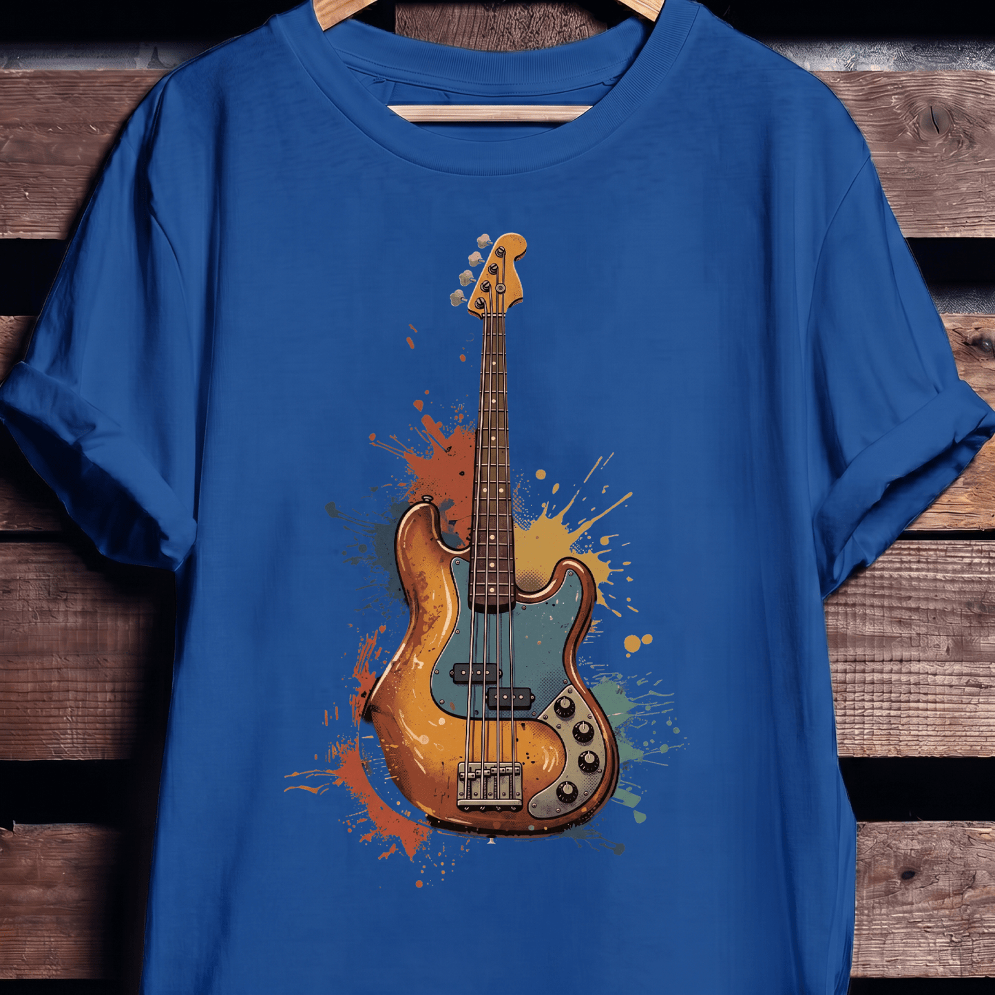 Colorful Splash Bass Guitar Tee - The Music Frontiers