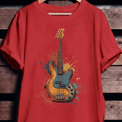Colorful Splash Bass Guitar Tee - The Music Frontiers
