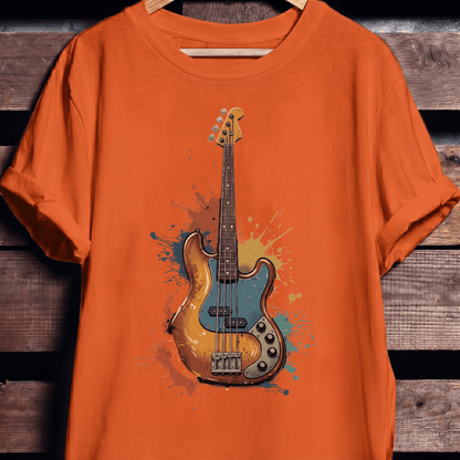 Colorful Splash Bass Guitar Tee - The Music Frontiers