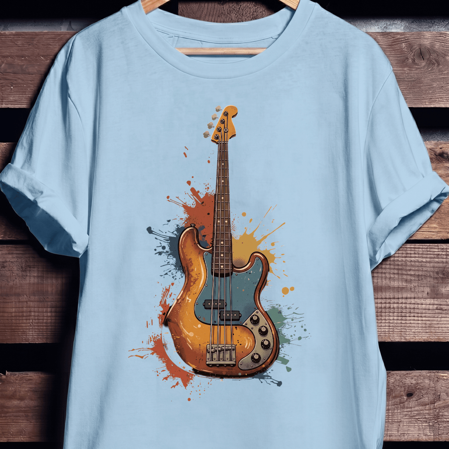 Colorful Splash Bass Guitar Tee - The Music Frontiers