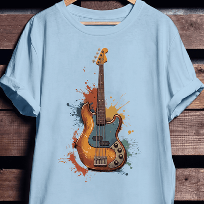 Colorful Splash Bass Guitar Tee - The Music Frontiers