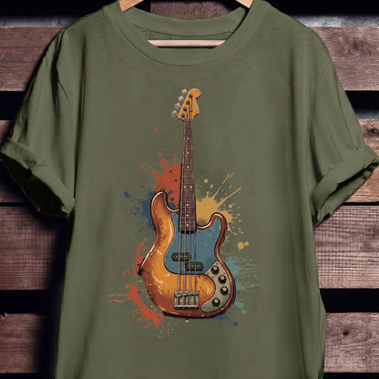 Colorful Splash Bass Guitar Tee - The Music Frontiers