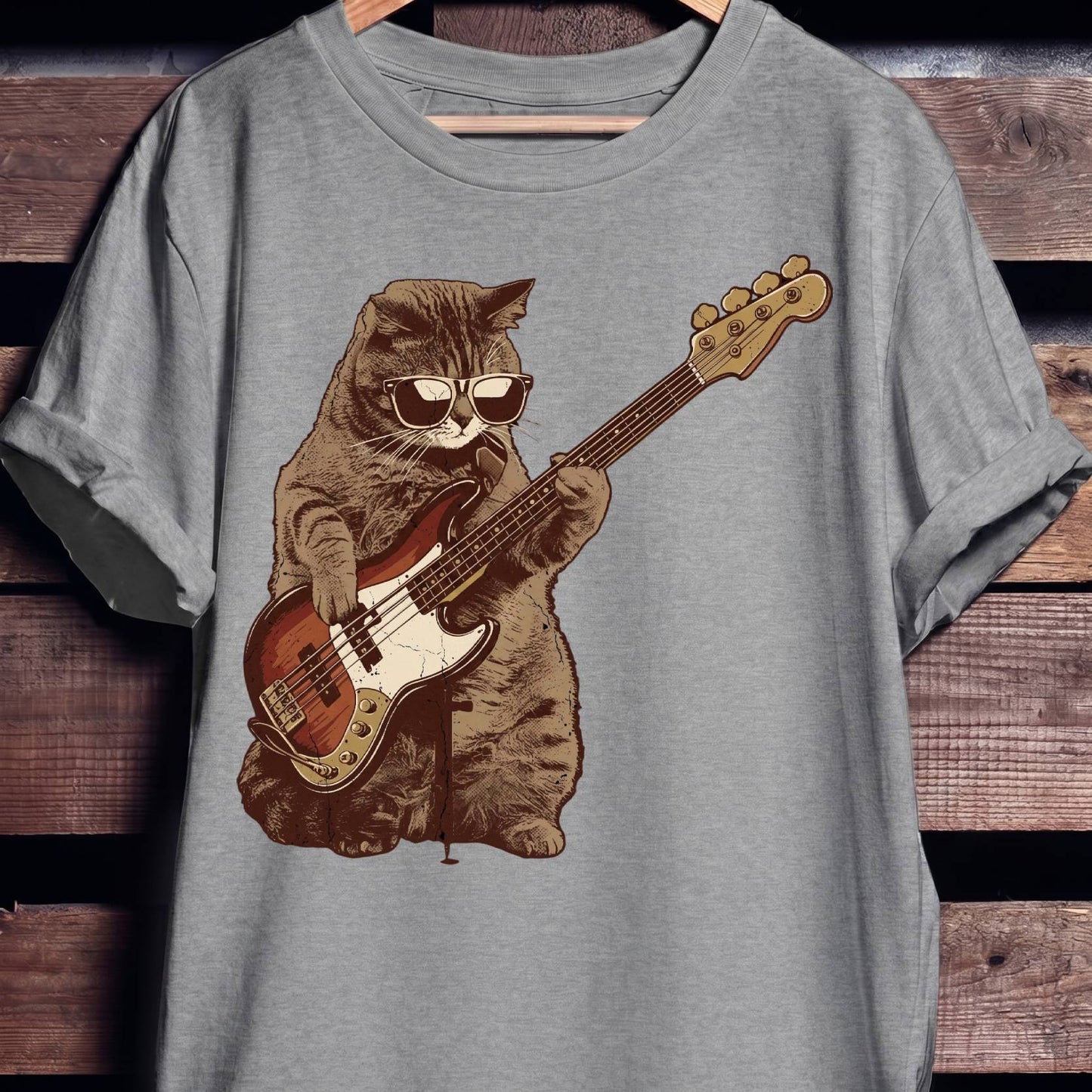 Cool Cat Bassist Graphic Tee - The Music Frontiers