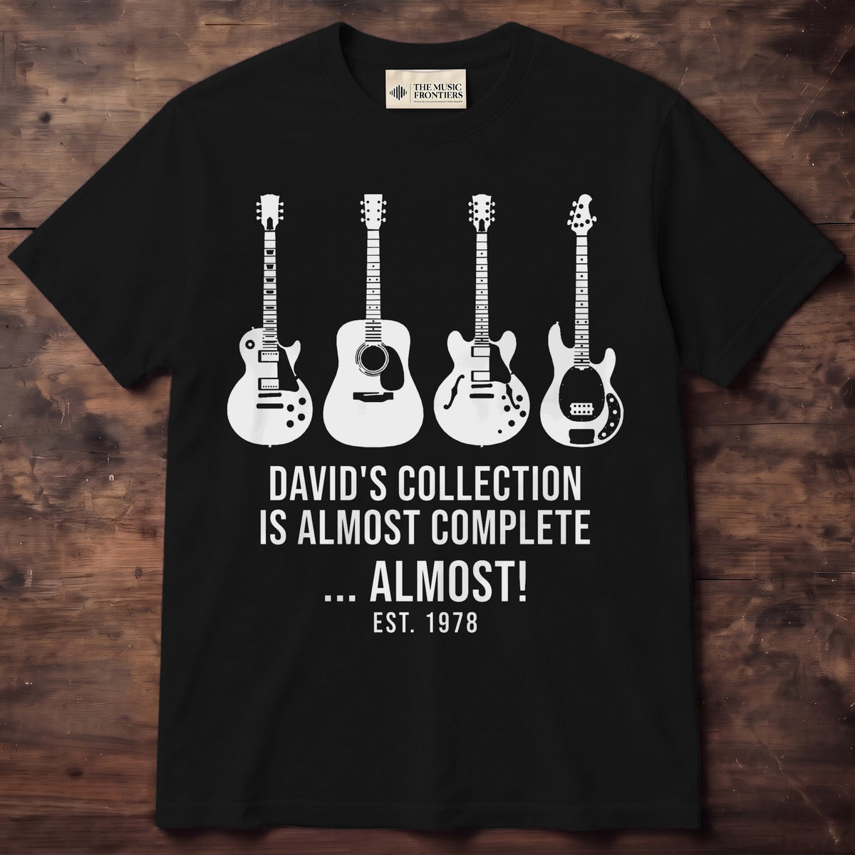 My Collection Is Almost Complete Personalized Guitar Shirt - Black Unisex Standard T-Shirt, front