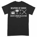 Personalized Drum Collection Shirt, Custom Name Gift for Drummer - Black Unisex Standard T-Shirt, front
