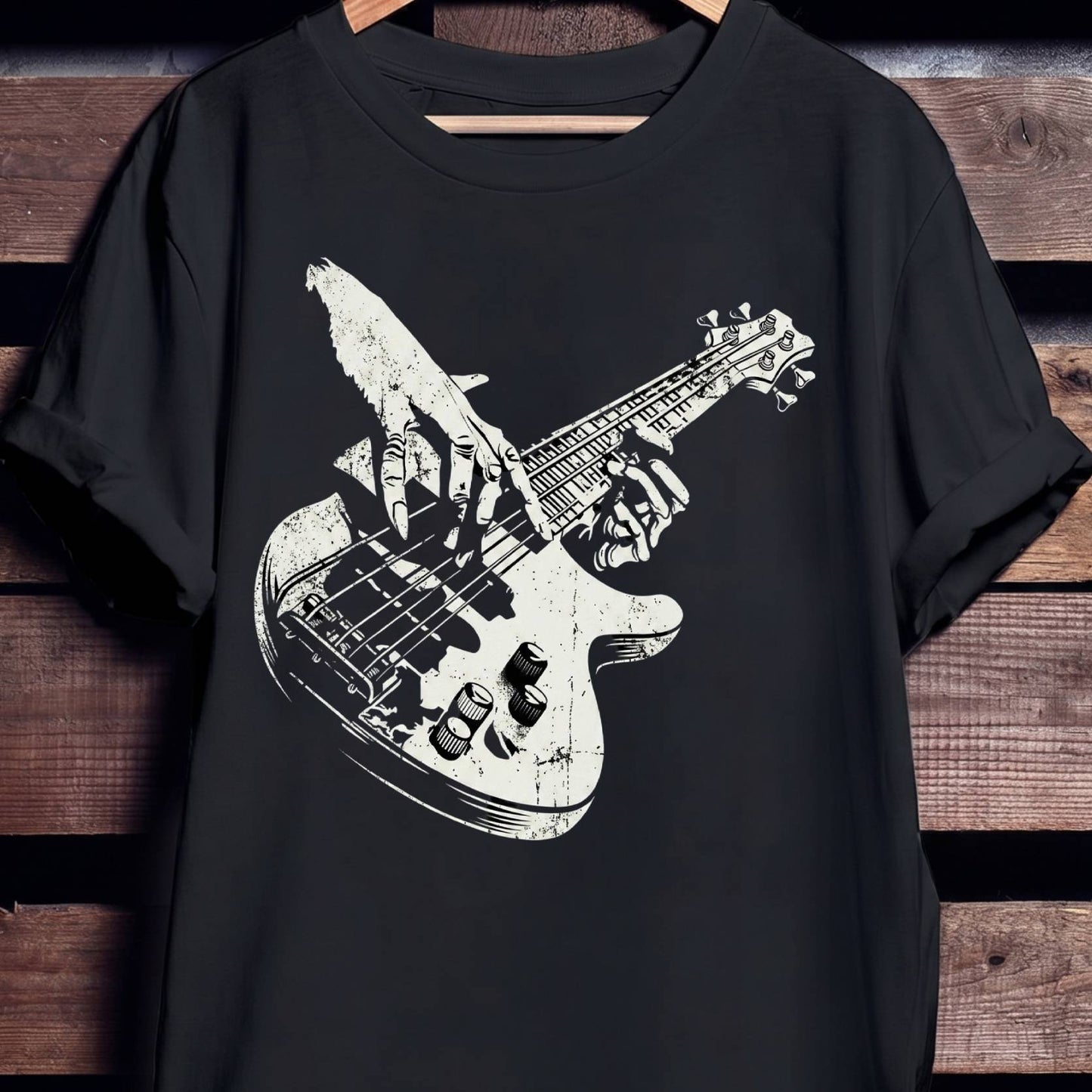Dark Bassist Skeleton Graphic T-Shirt - Unisex Standard T-Shirt
