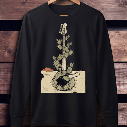 Desert Cactus Bass Guitar Tee - Unisex Standard Long Sleeve