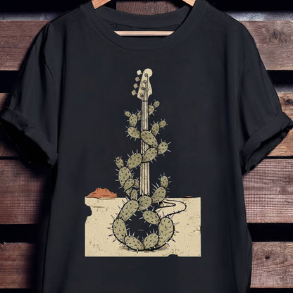 Desert Cactus Bass Guitar Tee - Unisex Standard T-Shirt