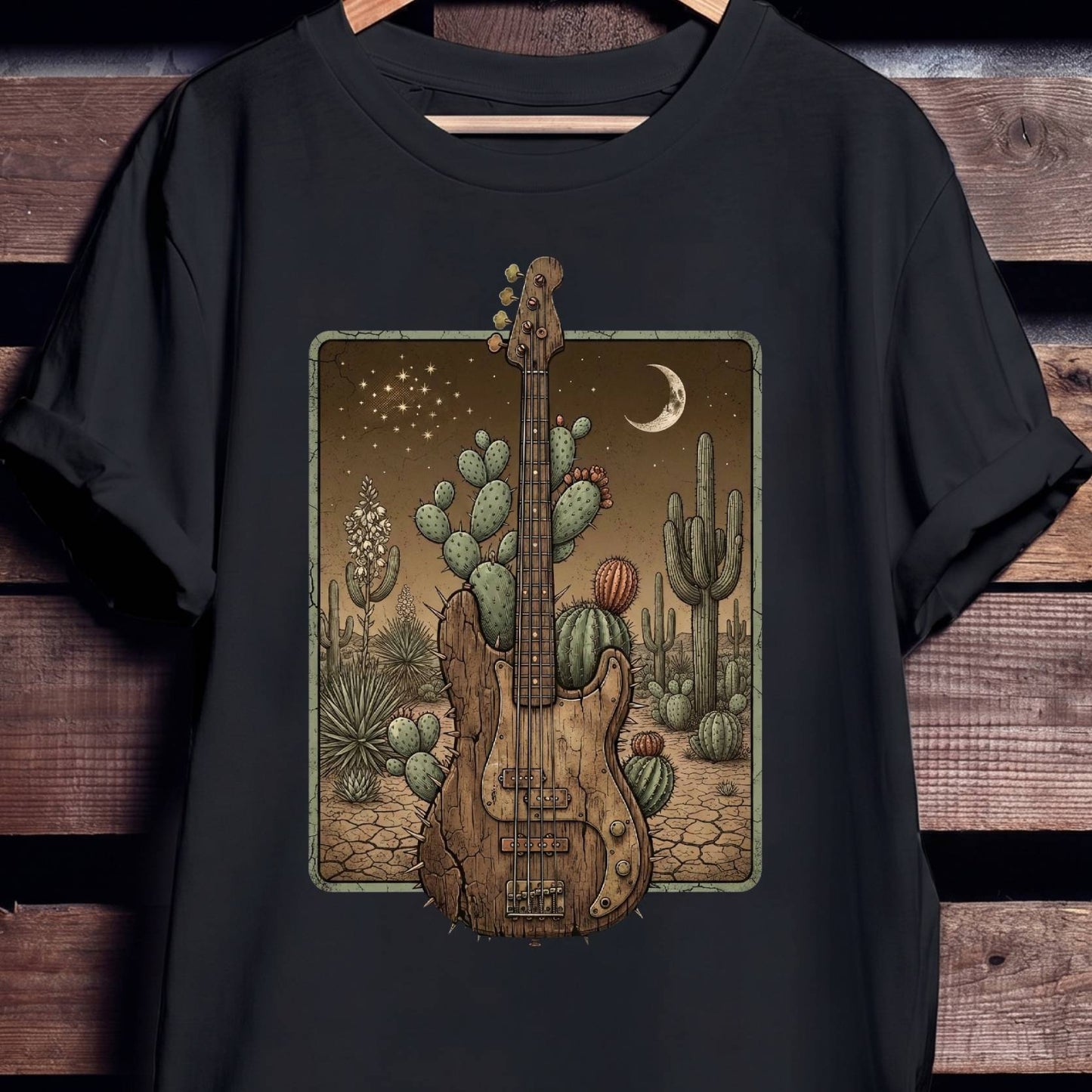 Desert Night Bass Guitar Tee - Unisex Standard T-Shirt