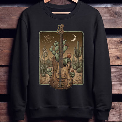 Desert Night Bass Guitar Tee - Unisex Standard Crew Neck Sweatshirt