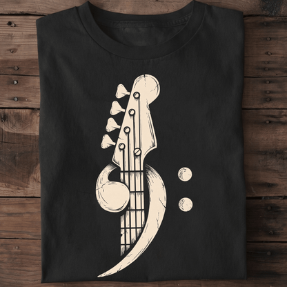 Distressed Bass Clef Headstock Tee - The Music Frontiers