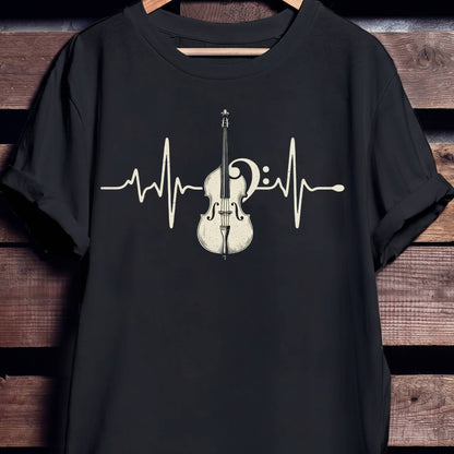 Double Bass Heartbeat Graphic Tee - Unisex Standard T-Shirt