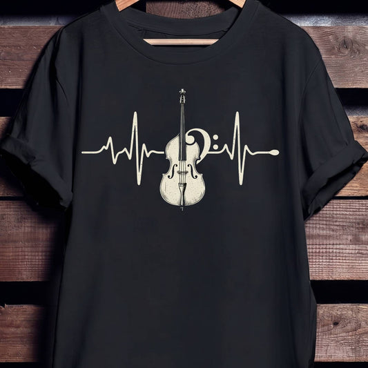 Double Bass Heartbeat Graphic Tee - Unisex Standard T-Shirt