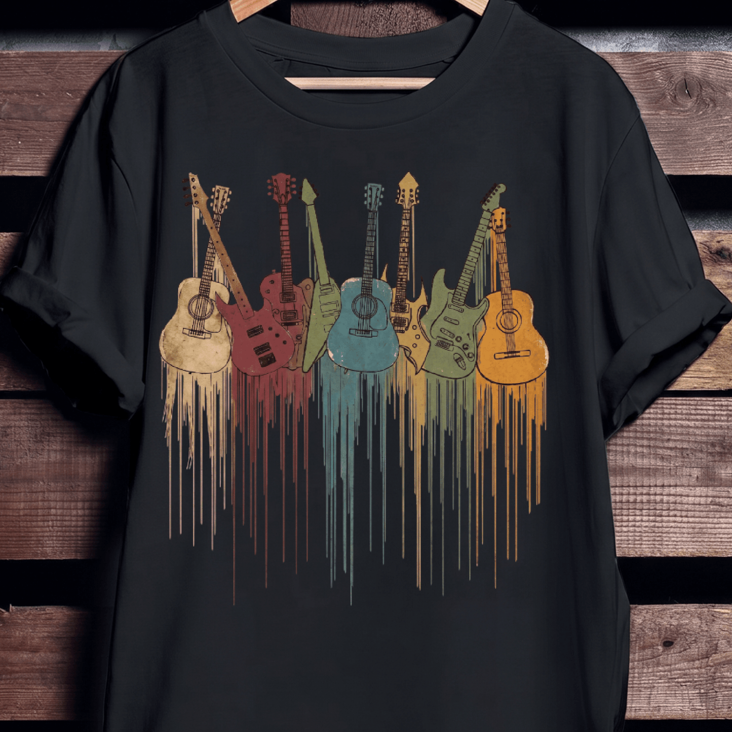 Dripping Paint Guitar Collection Tee - The Music Frontiers