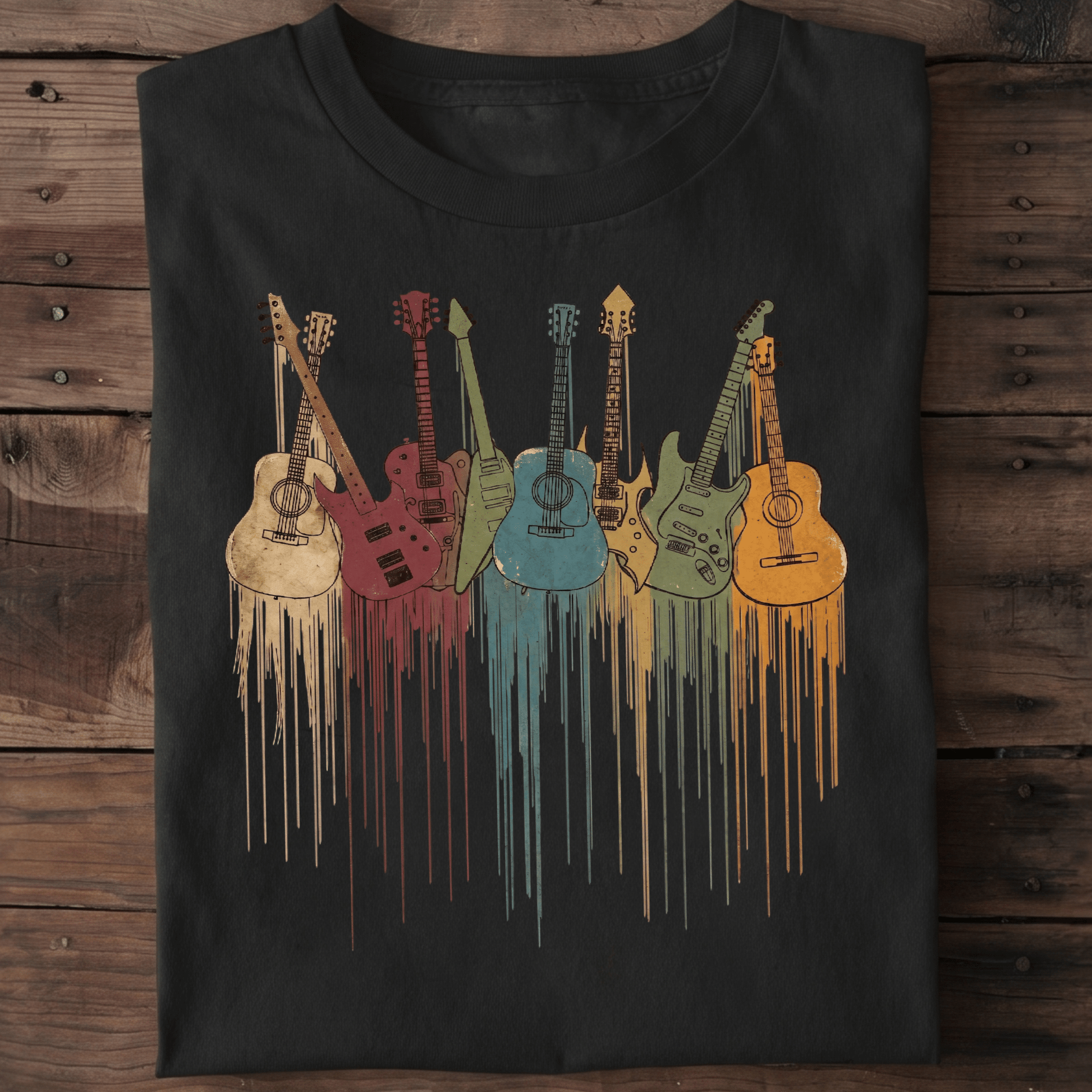 Dripping Paint Guitar Collection Tee - The Music Frontiers