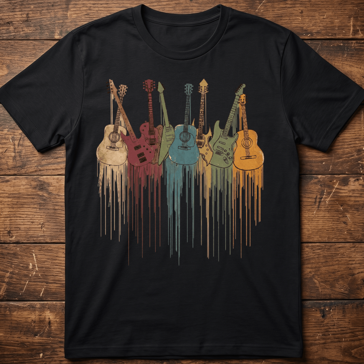 Dripping Paint Guitar Collection Tee - The Music Frontiers