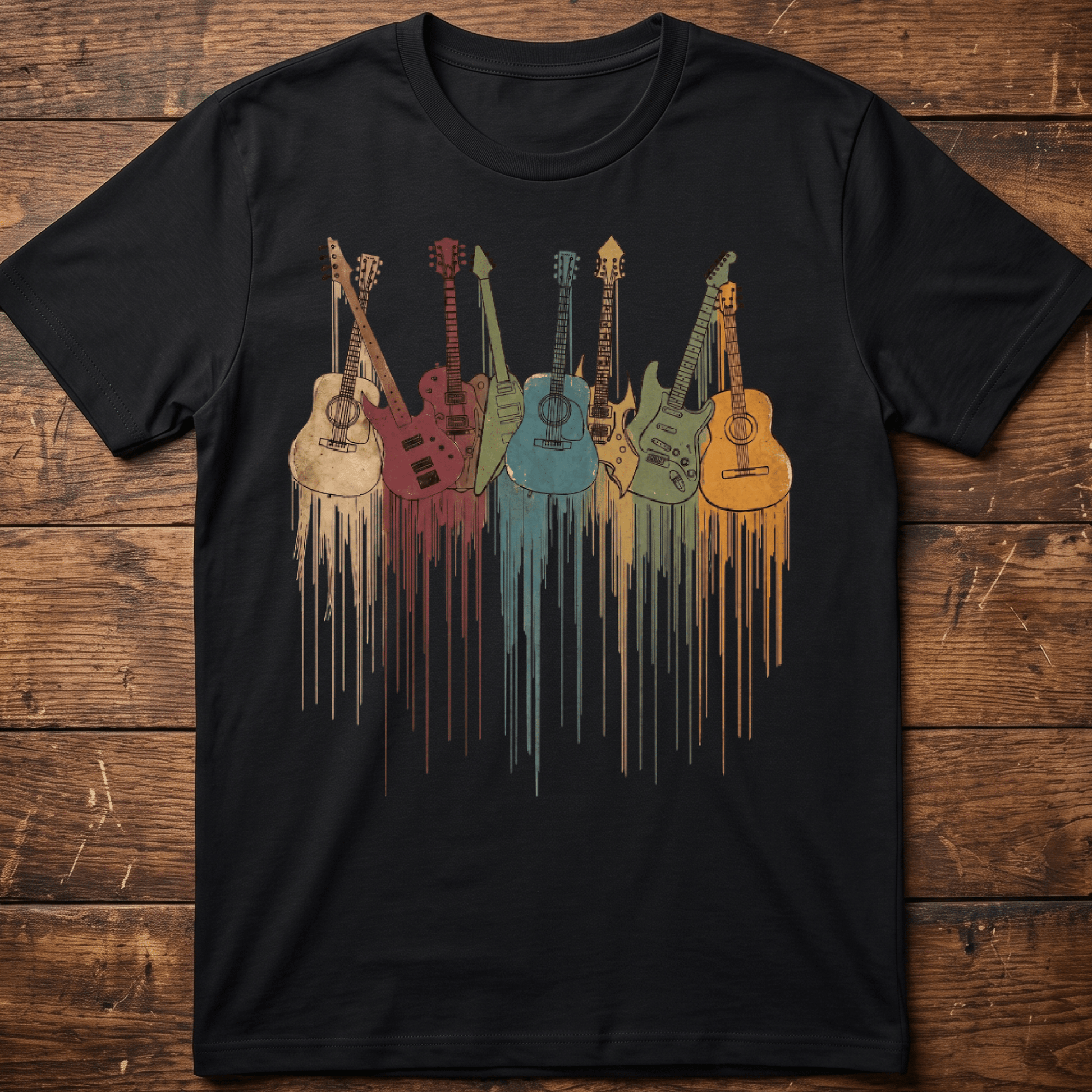 Dripping Paint Guitar Collection Tee - The Music Frontiers