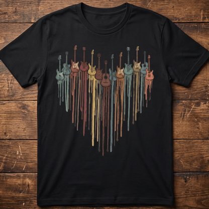 Dripping Paint Guitar Heart Tee - The Music Frontiers