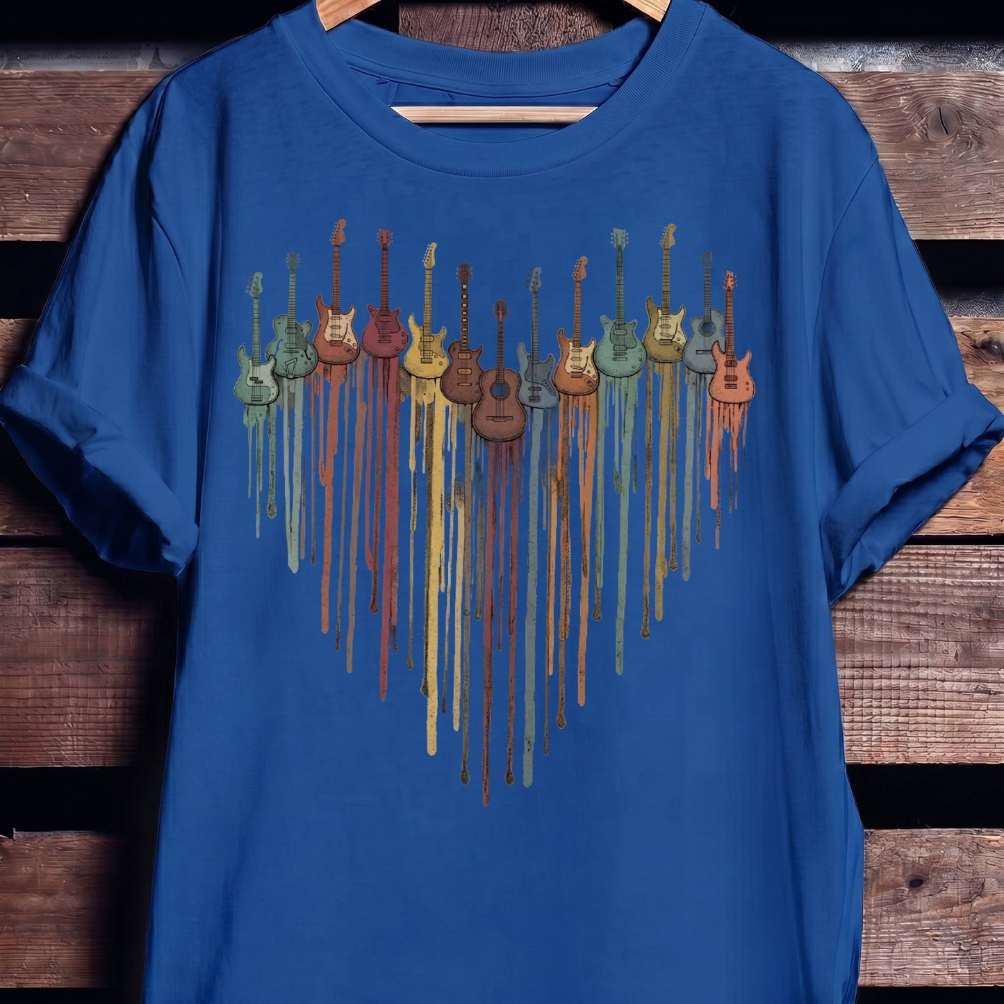 Dripping Paint Guitar Heart Tee - The Music Frontiers