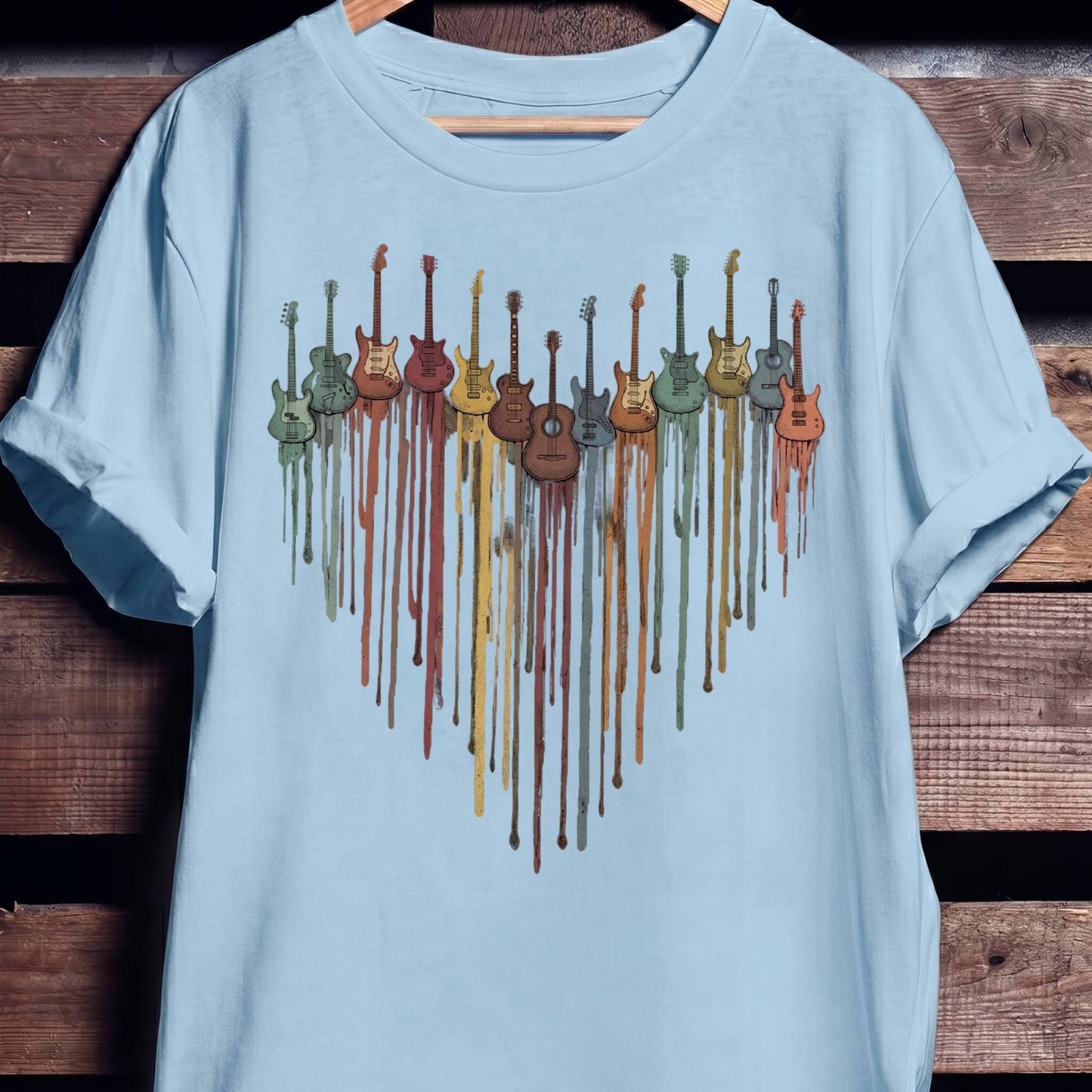 Dripping Paint Guitar Heart Tee - The Music Frontiers
