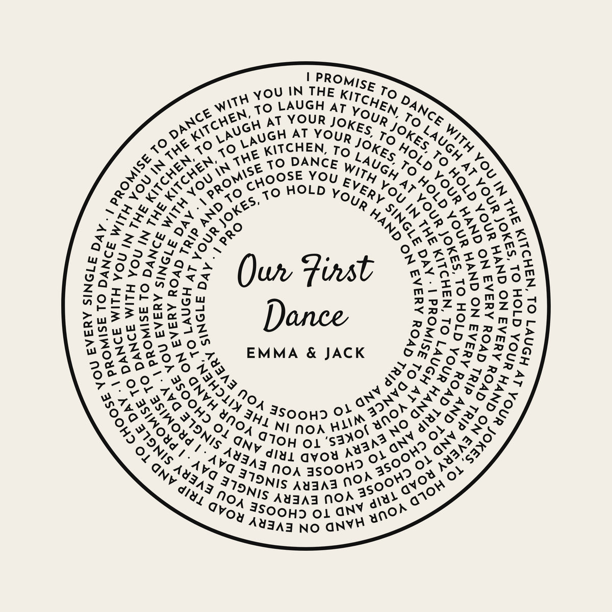 Your Words Vinyl Record with Photo or Song Title design artwork on its own, personalized with your details