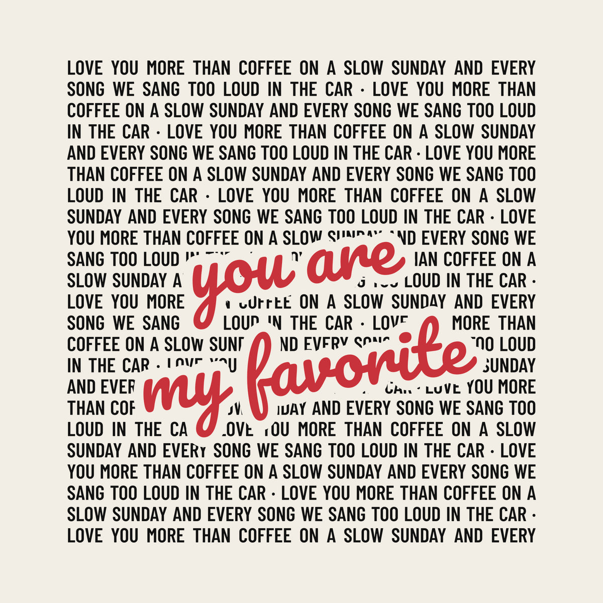Your Words design artwork on its own, personalized with your details