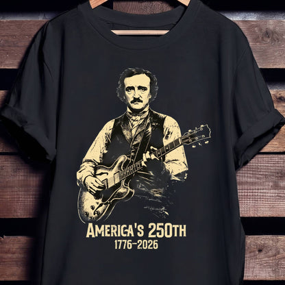 Edgar Allan Poe Playing Guitar America 250 - The Music Frontiers