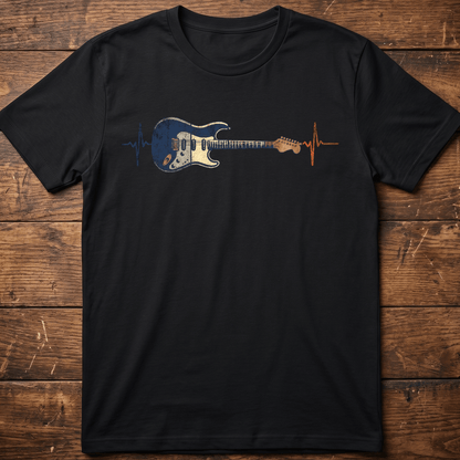 Electric Guitar Heartbeat Lifeline Retro T-Shirt - The Music Frontiers