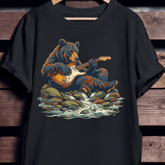 Electric Guitarist Bear Wilderness Tee - The Music Frontiers