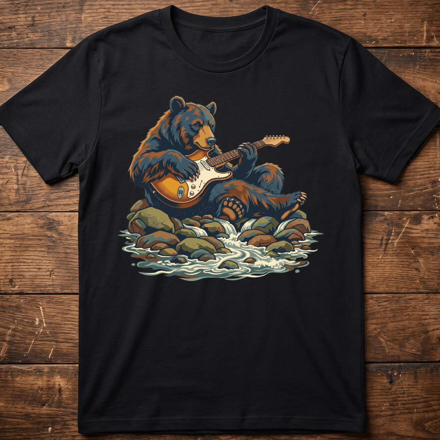 Electric Guitarist Bear Wilderness Tee - The Music Frontiers