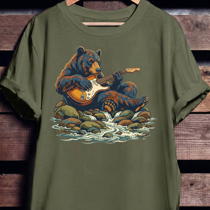 Electric Guitarist Bear Wilderness Tee