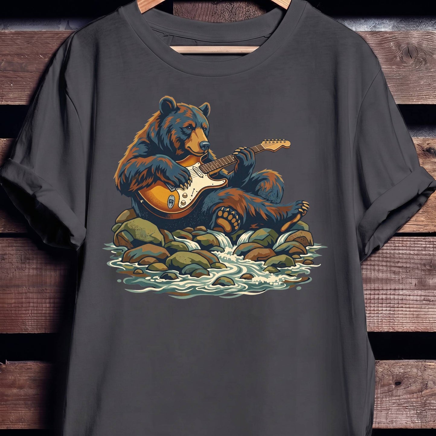Electric Guitarist Bear Wilderness Tee