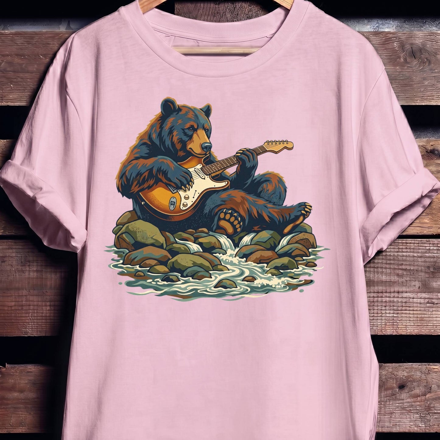 Electric Guitarist Bear Wilderness Tee