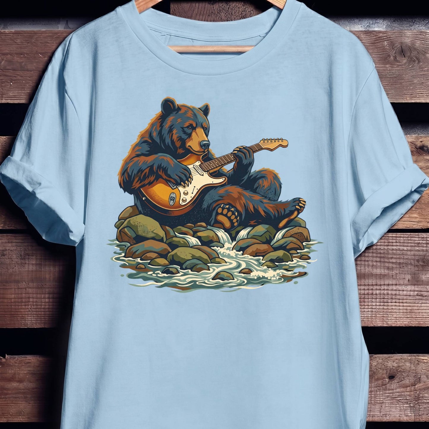 Electric Guitarist Bear Wilderness Tee