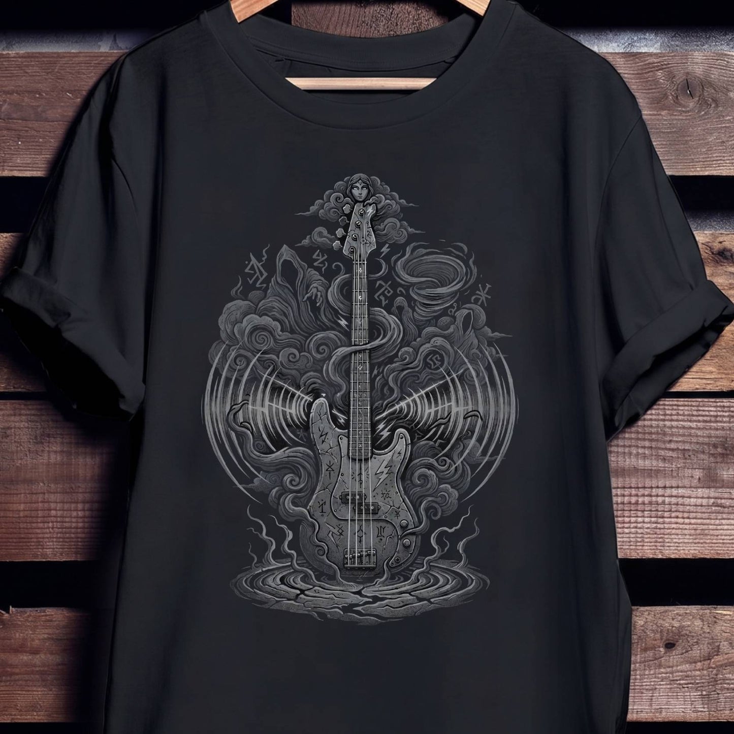 Epic Dark Fantasy Bass Guitar Tee - Unisex Standard T-Shirt