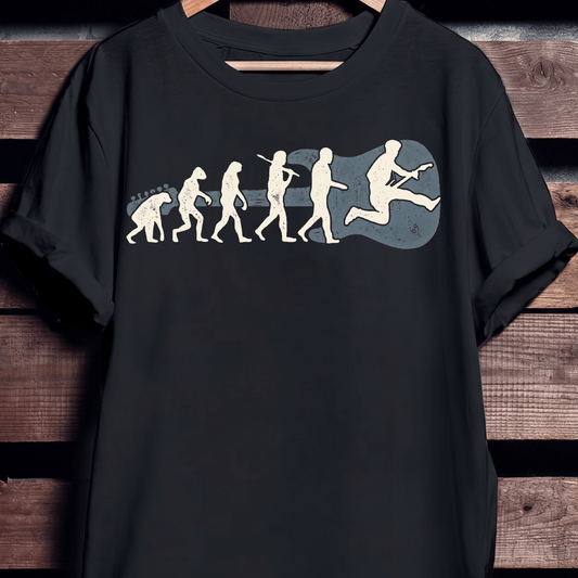 Evolution of Guitar Player Vintage T-Shirt - The Music Frontiers