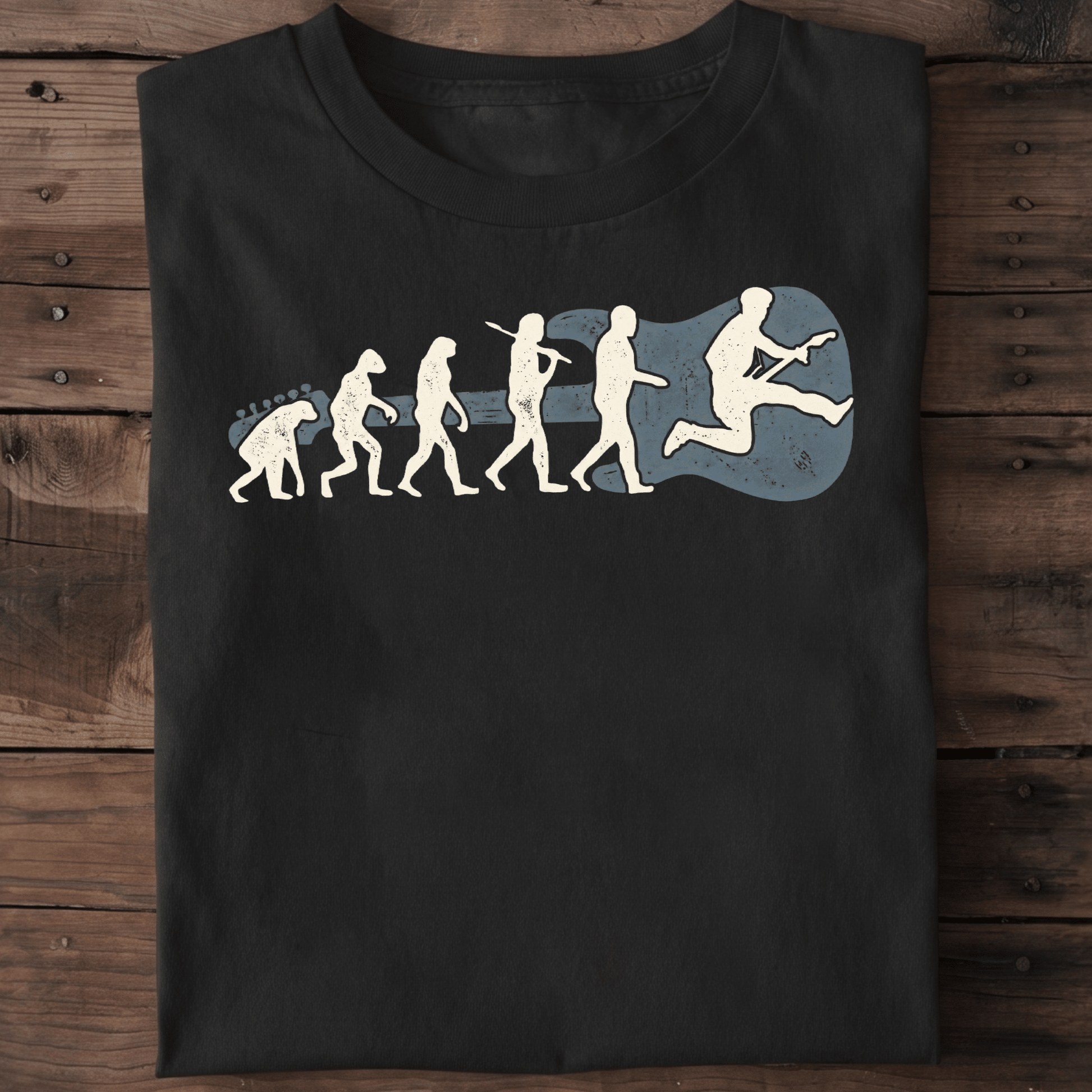 Evolution of Guitar Player Vintage T-Shirt - The Music Frontiers