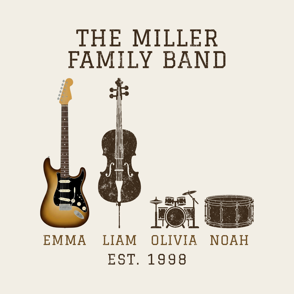 Family Band , Matching Family design artwork on its own, personalized with your details