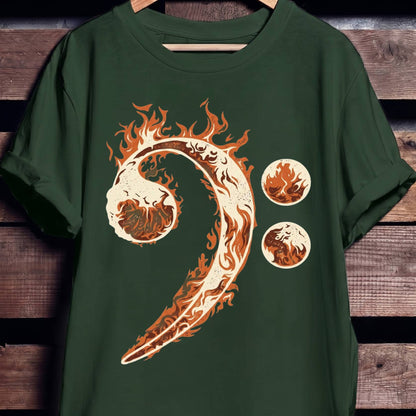 Flaming Bass Clef Graphic Tee - The Music Frontiers
