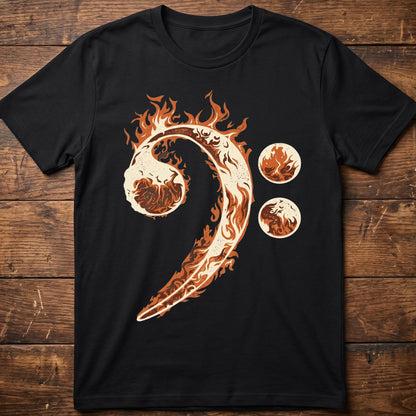 Flaming Bass Clef Graphic Tee - The Music Frontiers