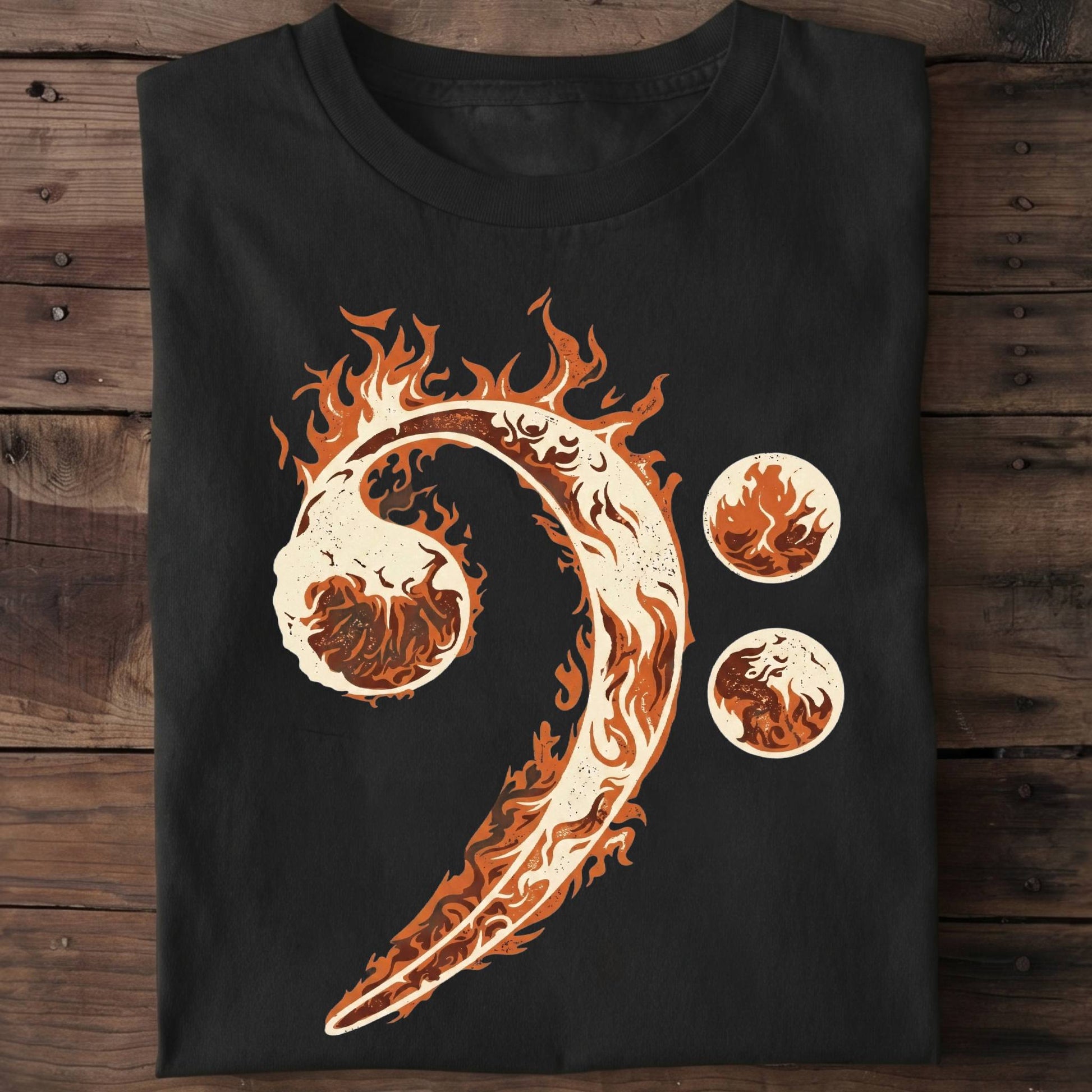 Flaming Bass Clef Graphic Tee - The Music Frontiers