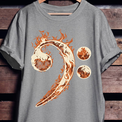 Flaming Bass Clef Graphic Tee - The Music Frontiers