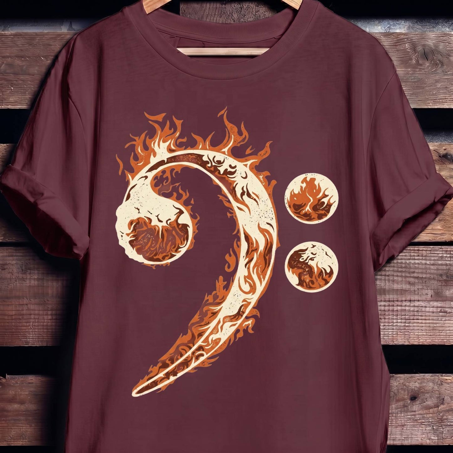 Flaming Bass Clef Graphic Tee - The Music Frontiers