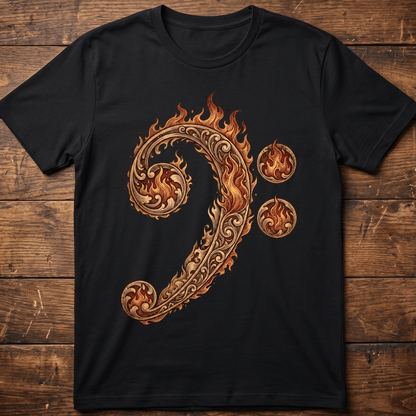 Flaming Bass Clef Fire Art - The Music Frontiers