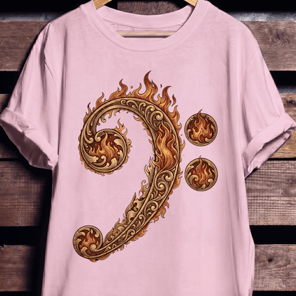 Flaming Bass Clef Fire Art - The Music Frontiers