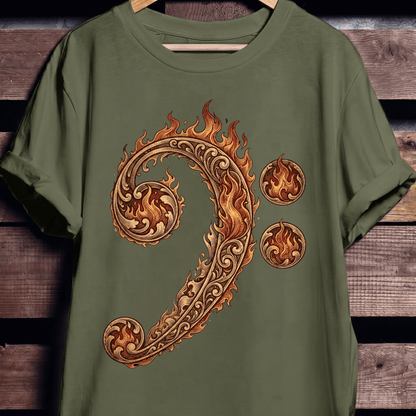 Flaming Bass Clef Fire Art - The Music Frontiers