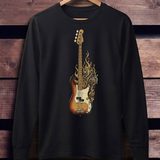 Flaming Bass Guitar Music