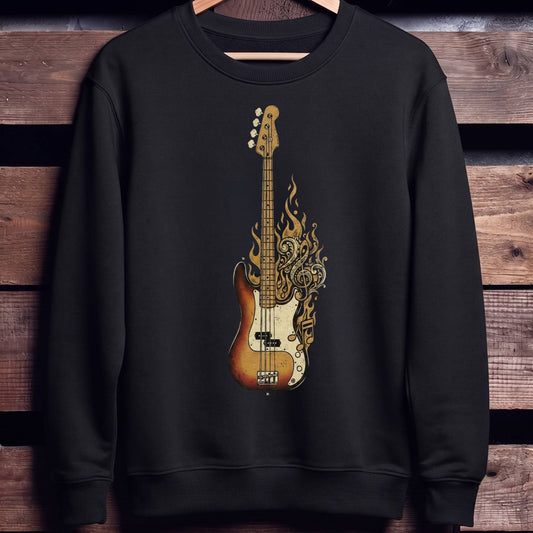 Flaming Bass Guitar Music