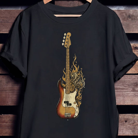 Flaming Bass Guitar Music